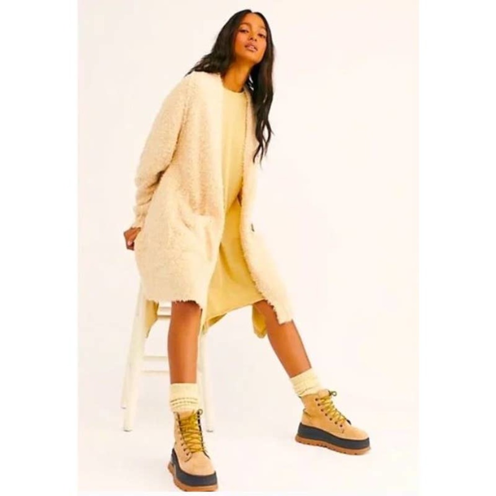Free People Once in a Lifetime Cardi Cardigan Sweater Ivory Cream Size Small